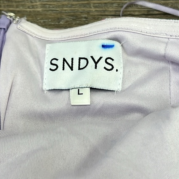 SNDYS. Women’s Floral Ruched Sweetheart Dress Size Large - Picture 6 of 14